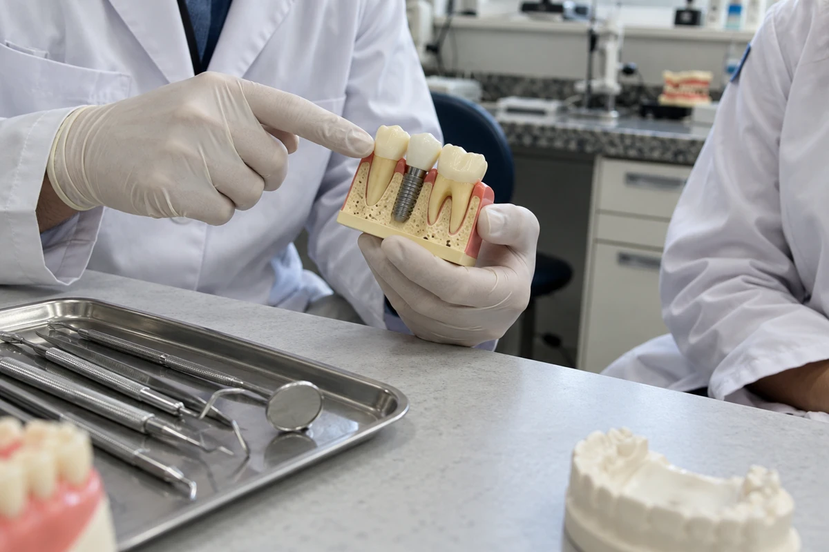 Prática odontológica com modelo de estudo